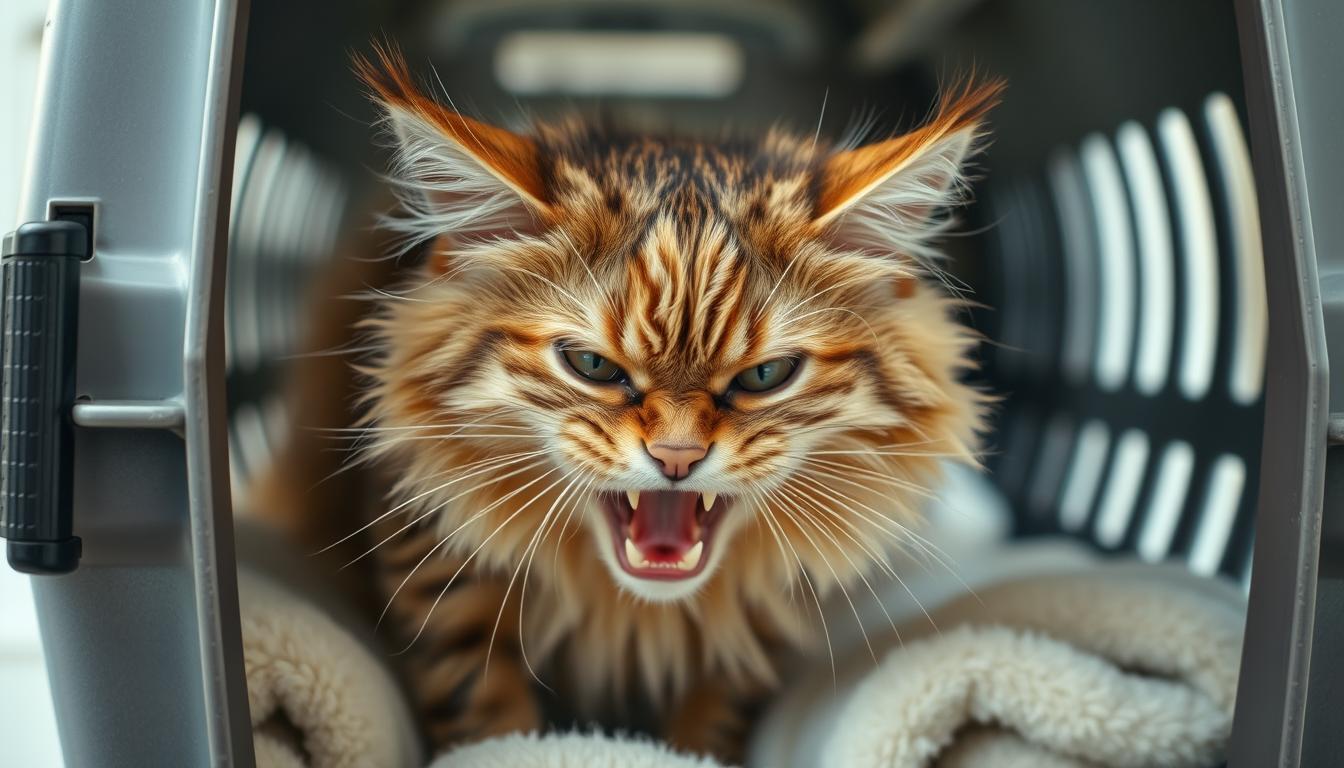 Agressive Katze transportieren